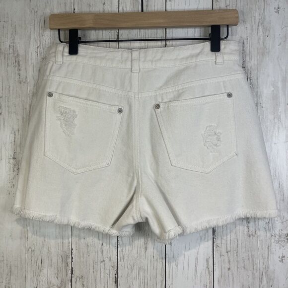 Chelsea & Violet C & V shorts womens size 28 white denim distressed festival - Picture 4 of 9